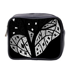 Black And White Tree Mini Toiletries Bag 2-side