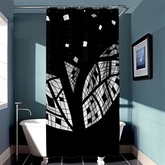 Black And White Tree Shower Curtain 36  X 72  (stall)  by Valentinaart