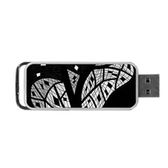 Black And White Tree Portable Usb Flash (one Side) by Valentinaart