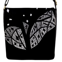 Black And White Tree Flap Messenger Bag (s) by Valentinaart