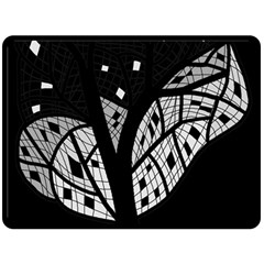 Black And White Tree Double Sided Fleece Blanket (large)  by Valentinaart