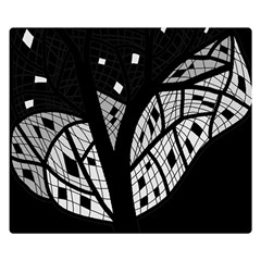 Black And White Tree Double Sided Flano Blanket (small)  by Valentinaart