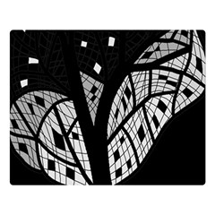 Black And White Tree Double Sided Flano Blanket (large)  by Valentinaart