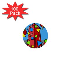 Crazy Building 1  Mini Buttons (100 Pack) 