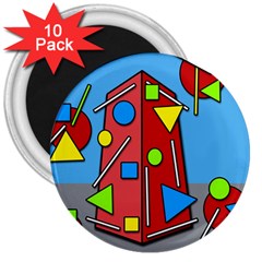 Crazy Building 3  Magnets (10 Pack) 