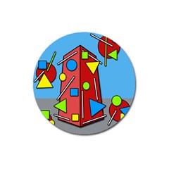 Crazy Building Magnet 3  (round)