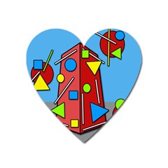 Crazy Building Heart Magnet