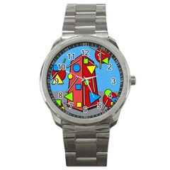 Crazy Building Sport Metal Watch by Valentinaart