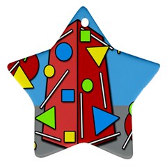 Crazy Building Star Ornament (two Sides)  by Valentinaart