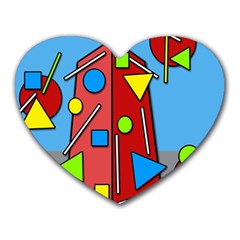 Crazy Building Heart Mousepads