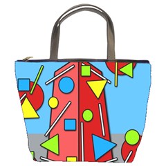 Crazy Building Bucket Bags by Valentinaart