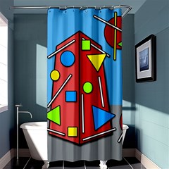 Crazy Building Shower Curtain 36  X 72  (stall) 