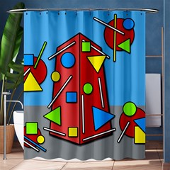 Crazy Building Shower Curtain 60  X 72  (medium) 