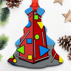 Crazy Building Christmas Tree Ornament (2 Sides) by Valentinaart