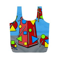 Crazy Building Full Print Recycle Bags (m)  by Valentinaart