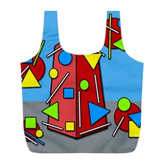 Crazy Building Full Print Recycle Bags (l)  by Valentinaart