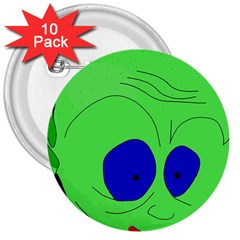 Alien By Moma 3  Buttons (10 Pack) 