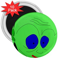 Alien By Moma 3  Magnets (10 Pack)  by Valentinaart