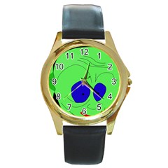 Alien By Moma Round Gold Metal Watch