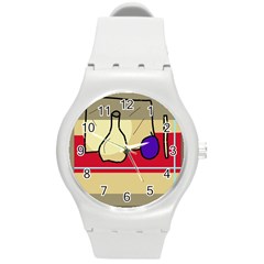 Decorative Art Round Plastic Sport Watch (m) by Valentinaart