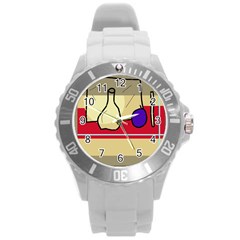 Decorative Art Round Plastic Sport Watch (l) by Valentinaart