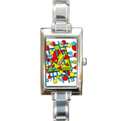 Crazy Geometric Art Rectangle Italian Charm Watch