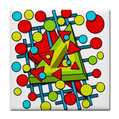 Crazy Geometric Art Tile Coasters by Valentinaart