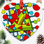 Crazy geometric art Ornament (Heart)  Front