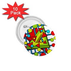 Crazy geometric art 1.75  Buttons (10 pack)