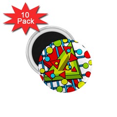 Crazy geometric art 1.75  Magnets (10 pack) 