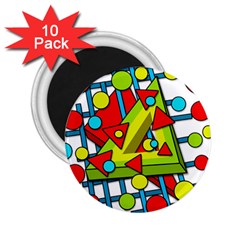 Crazy Geometric Art 2 25  Magnets (10 Pack) 