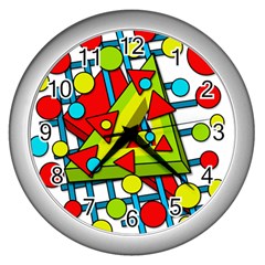 Crazy Geometric Art Wall Clocks (silver) 