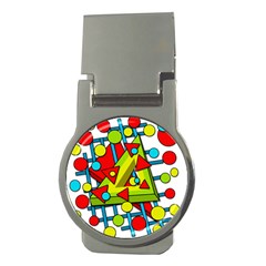 Crazy geometric art Money Clips (Round) 