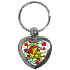 Crazy geometric art Key Chains (Heart) 