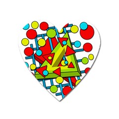 Crazy Geometric Art Heart Magnet