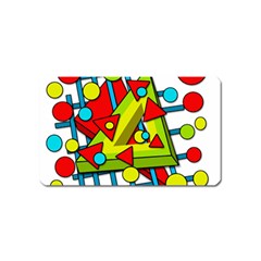 Crazy Geometric Art Magnet (name Card)