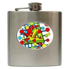 Crazy Geometric Art Hip Flask (6 Oz)