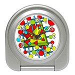 Crazy geometric art Travel Alarm Clocks Front