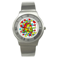 Crazy geometric art Stainless Steel Watch