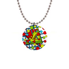 Crazy Geometric Art Button Necklaces