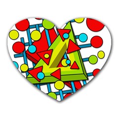 Crazy Geometric Art Heart Mousepads