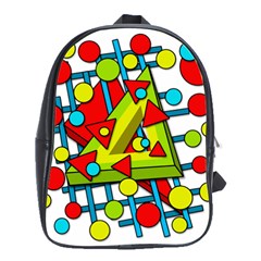 Crazy geometric art School Bags(Large) 