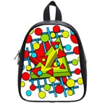 Crazy geometric art School Bags (Small)  Front