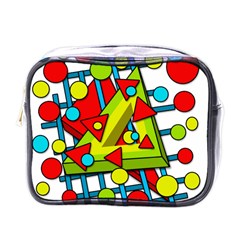 Crazy Geometric Art Mini Toiletries Bags by Valentinaart