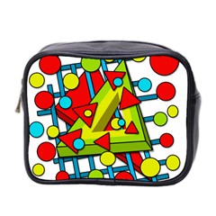 Crazy Geometric Art Mini Toiletries Bag 2-side by Valentinaart