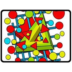 Crazy Geometric Art Fleece Blanket (large)  by Valentinaart