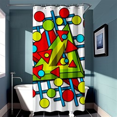 Crazy geometric art Shower Curtain 36  x 72  (Stall) 