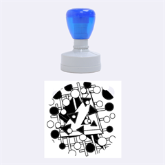 Crazy geometric art Rubber Round Stamps (Medium)