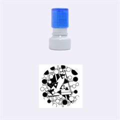 Crazy geometric art Rubber Round Stamps (Small)