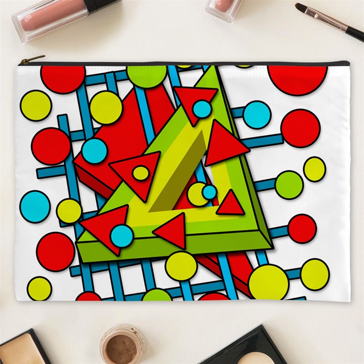 Crazy geometric art Cosmetic Bag (XXXL) 